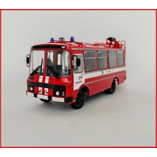 1:43 Žurnāls #2s ar suvenīru ugunsdzēsēju autobuss AG-12 PAZ 3205